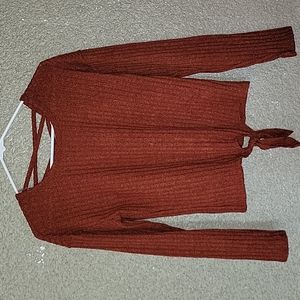 Almost Famous Open Back Sweater